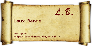 Laux Bende névjegykártya